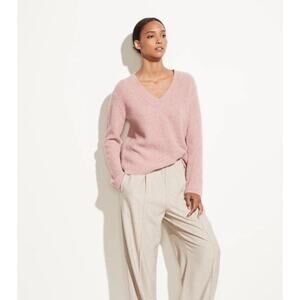 Vince Shaker Ribbed V-Neck 100% Cashmere Sweater Small Fairy Layer Sheek Cottage